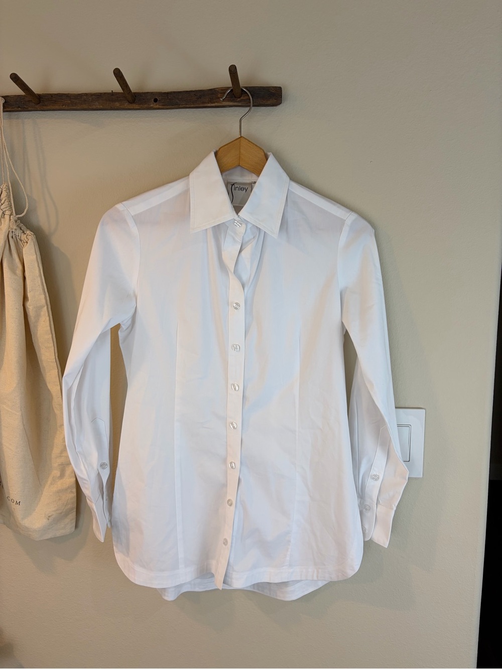 Finley White Button Front Shirt XS Made In USA
